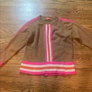 Vilagallo Brown Sweater with Pink Accents